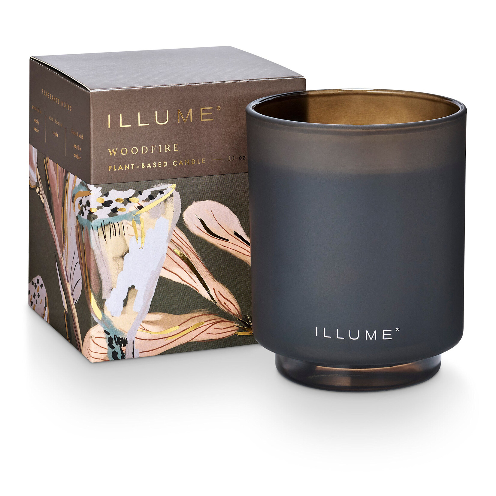 Boxed Glass Candle Woodfire
