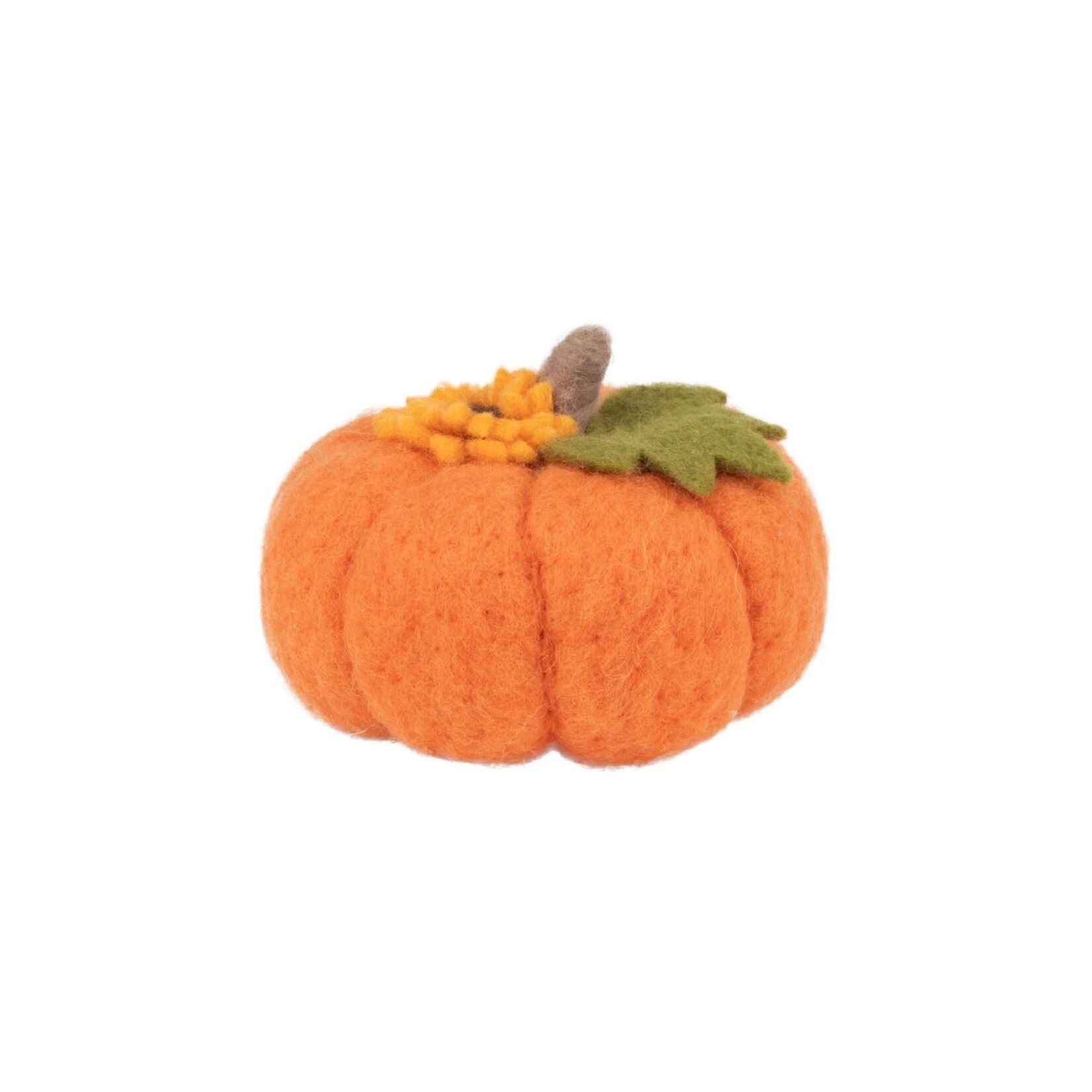 Orange Felt Pumpkin Tbl Pcs with Sunflower,4.5x3in