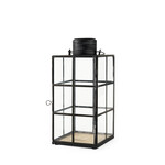 Gamfield  Medium Black Metal and Glass Lantern 6.1L x 6.1W x 13.4H