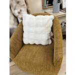 Plush Faux Fur 18 x 18" Pillow - Ivory