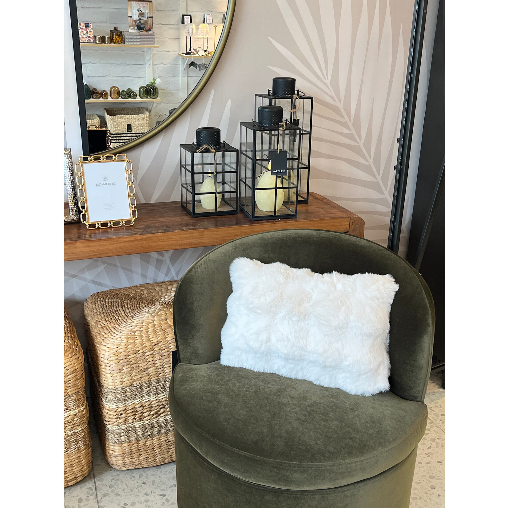 Plush Faux Fur 12x18" Pillow - Ivory