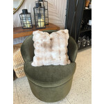 Plush Faux Fur 18" x 18" Pillow - Caramel