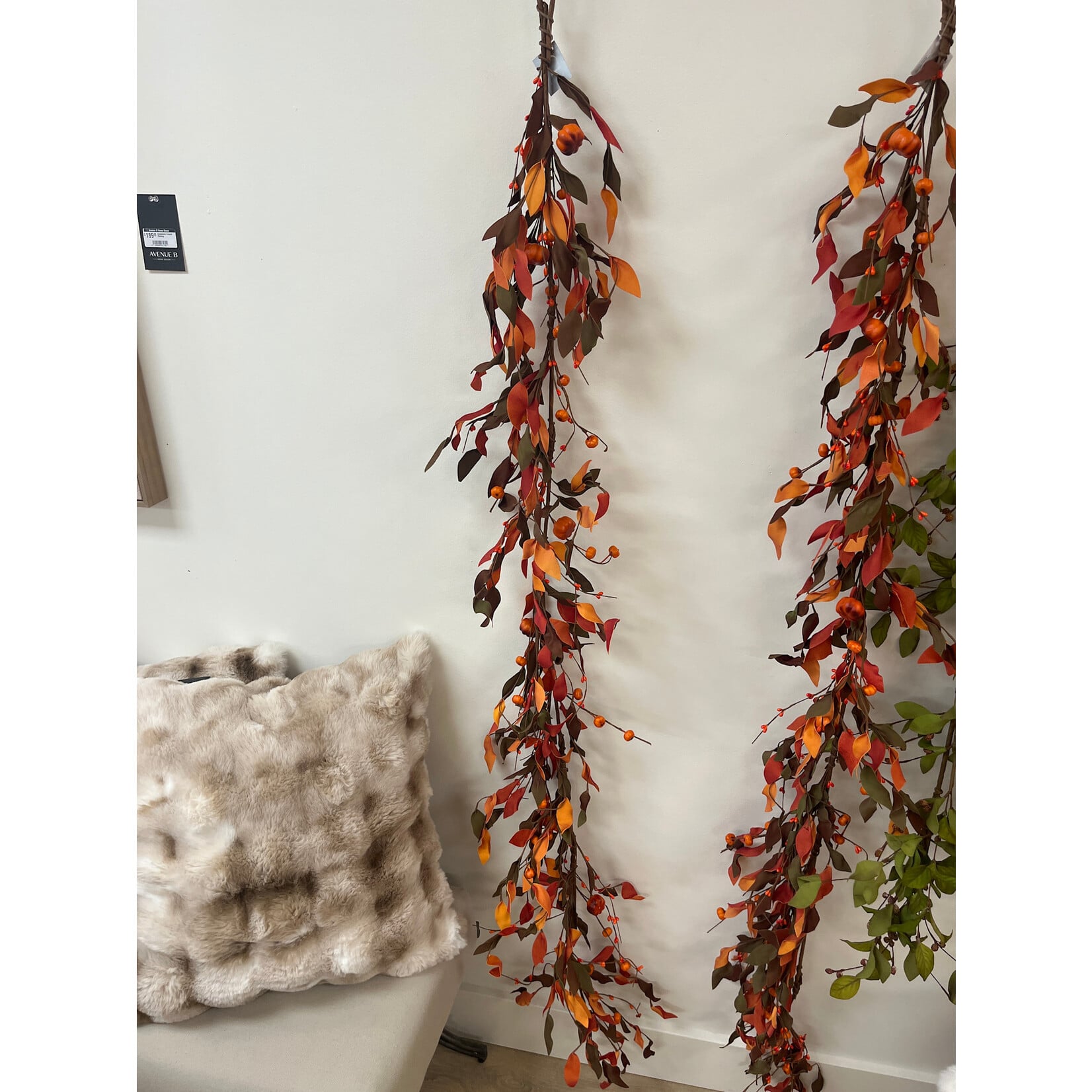 Fall Garland Leaf with Pumpkins and Berries 71"