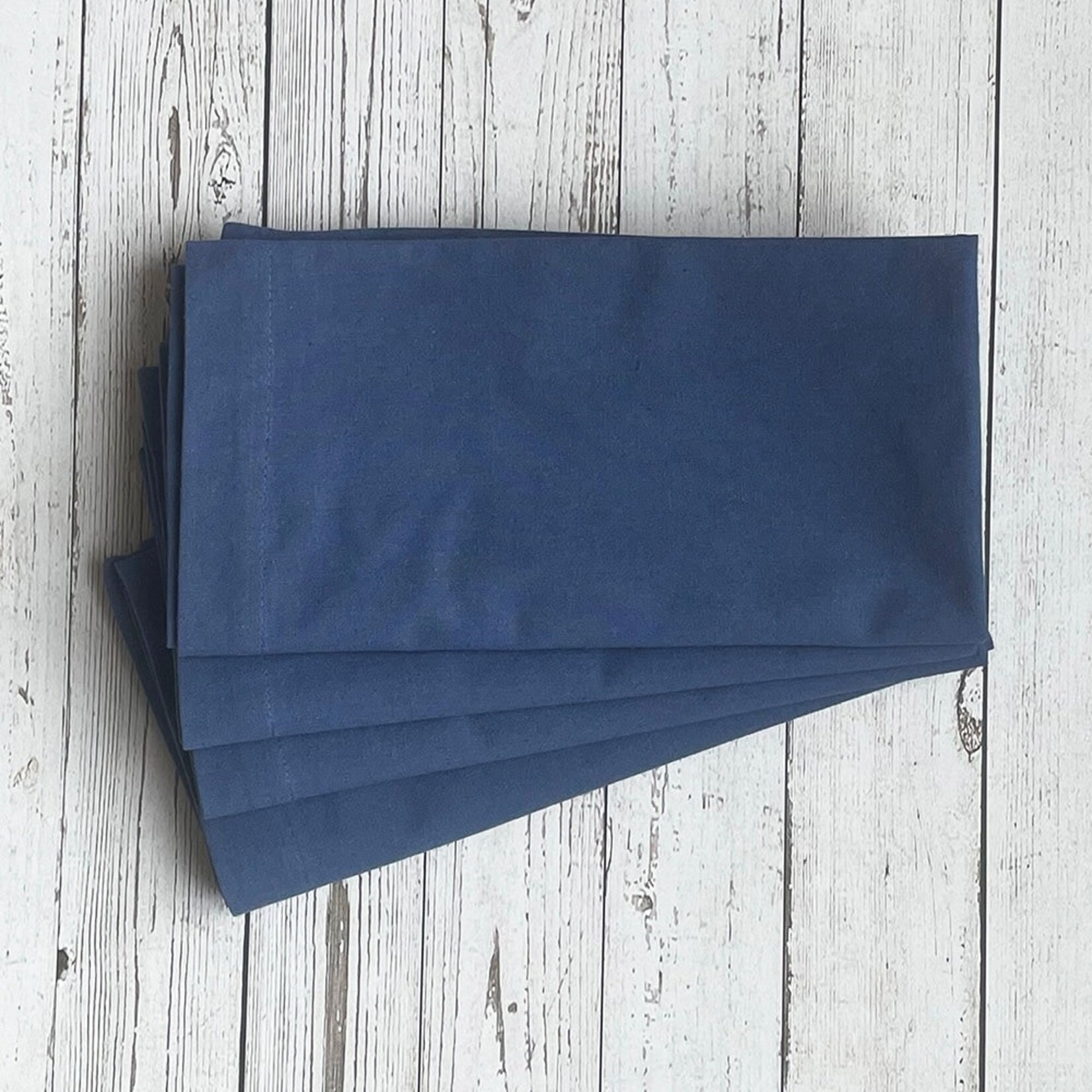 Mahogany Solid Napkin  Blue - set of 4
