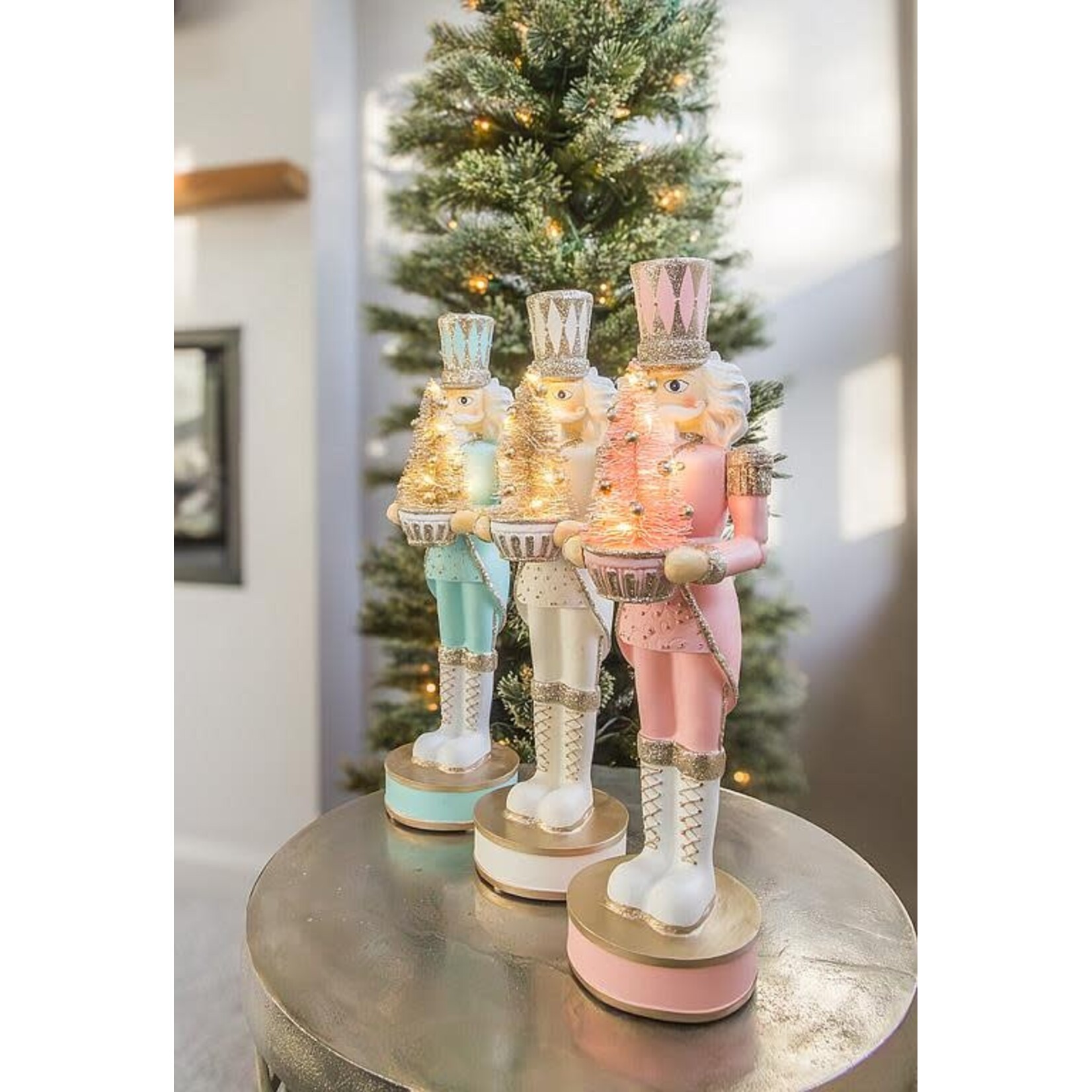 Blue Nutcracker with LED Tree