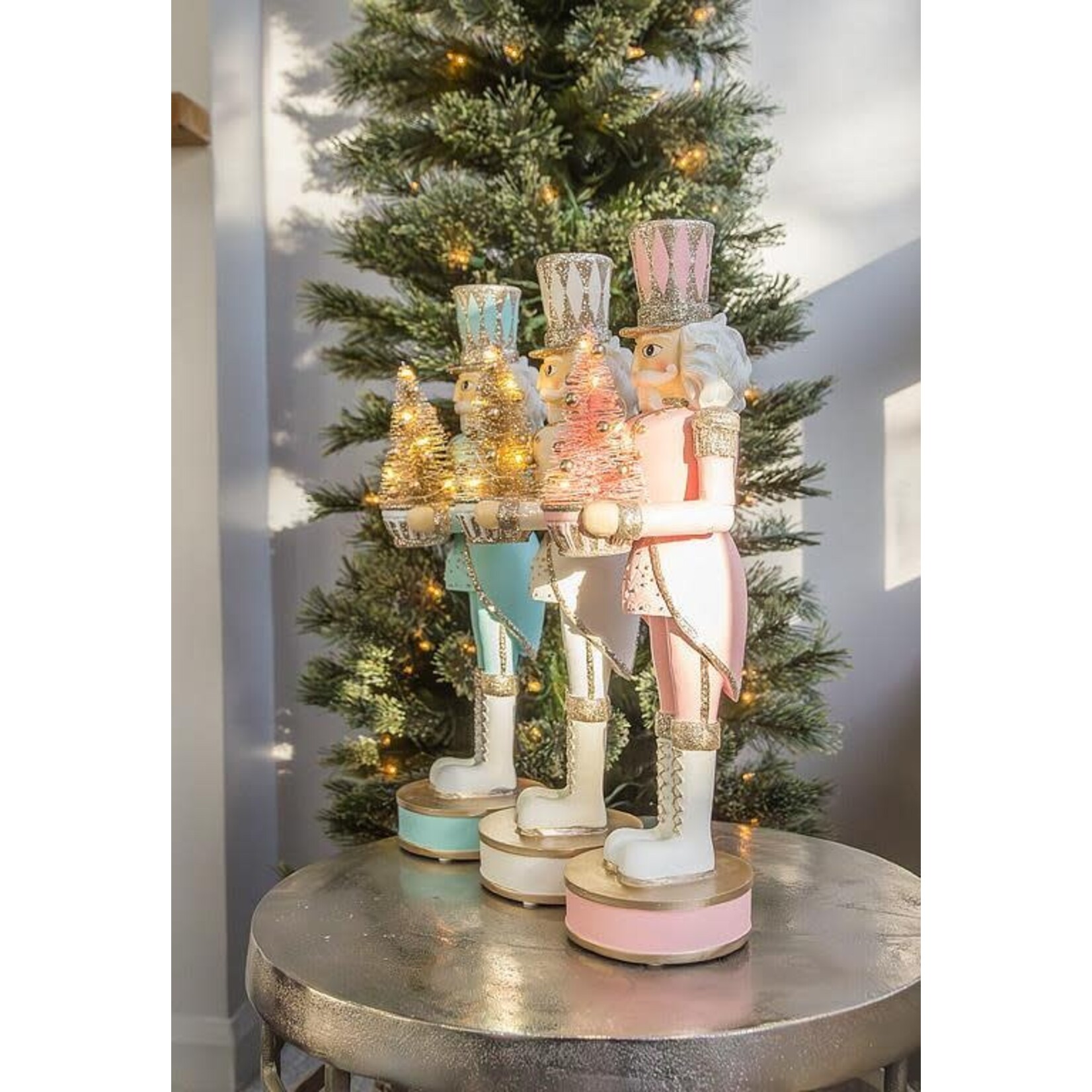 White Nutcracker with LED Tree