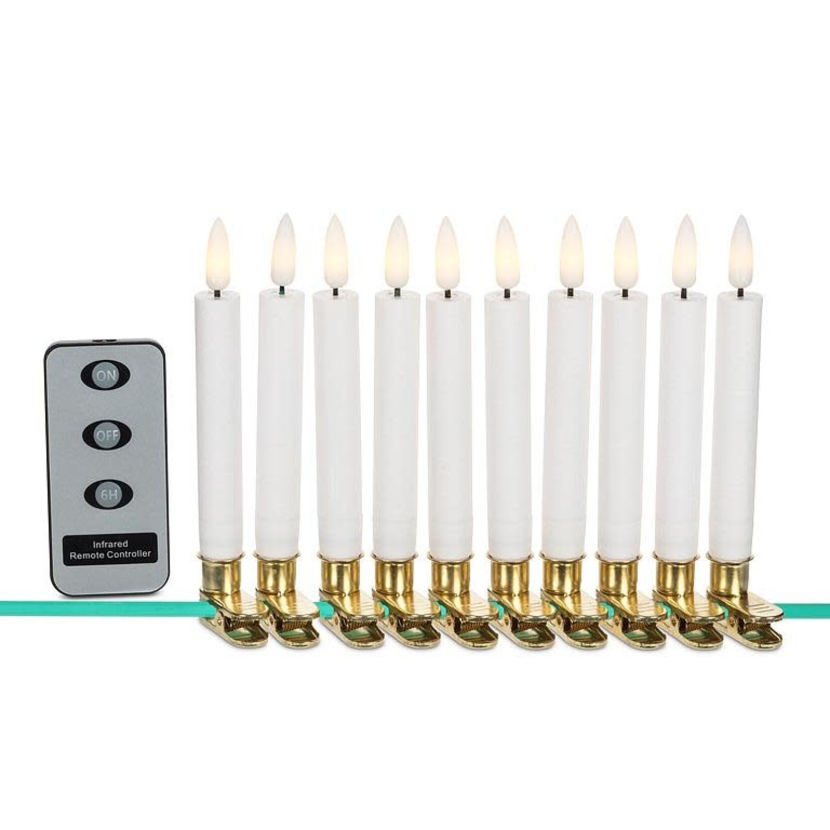 LED Tree Clip Candles w/Remote 5.5"H