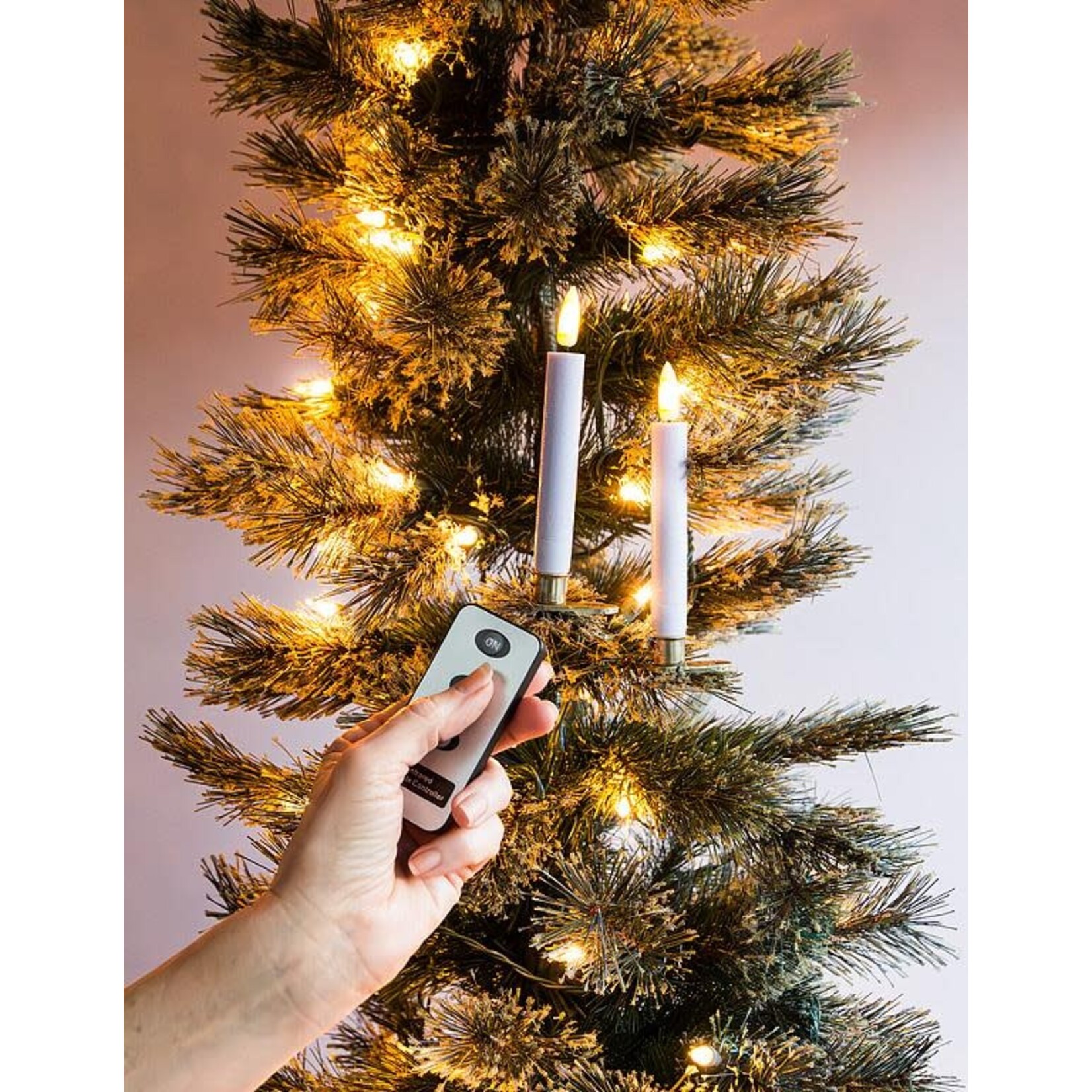 LED Tree Clip Candles w/Remote 5.5"H