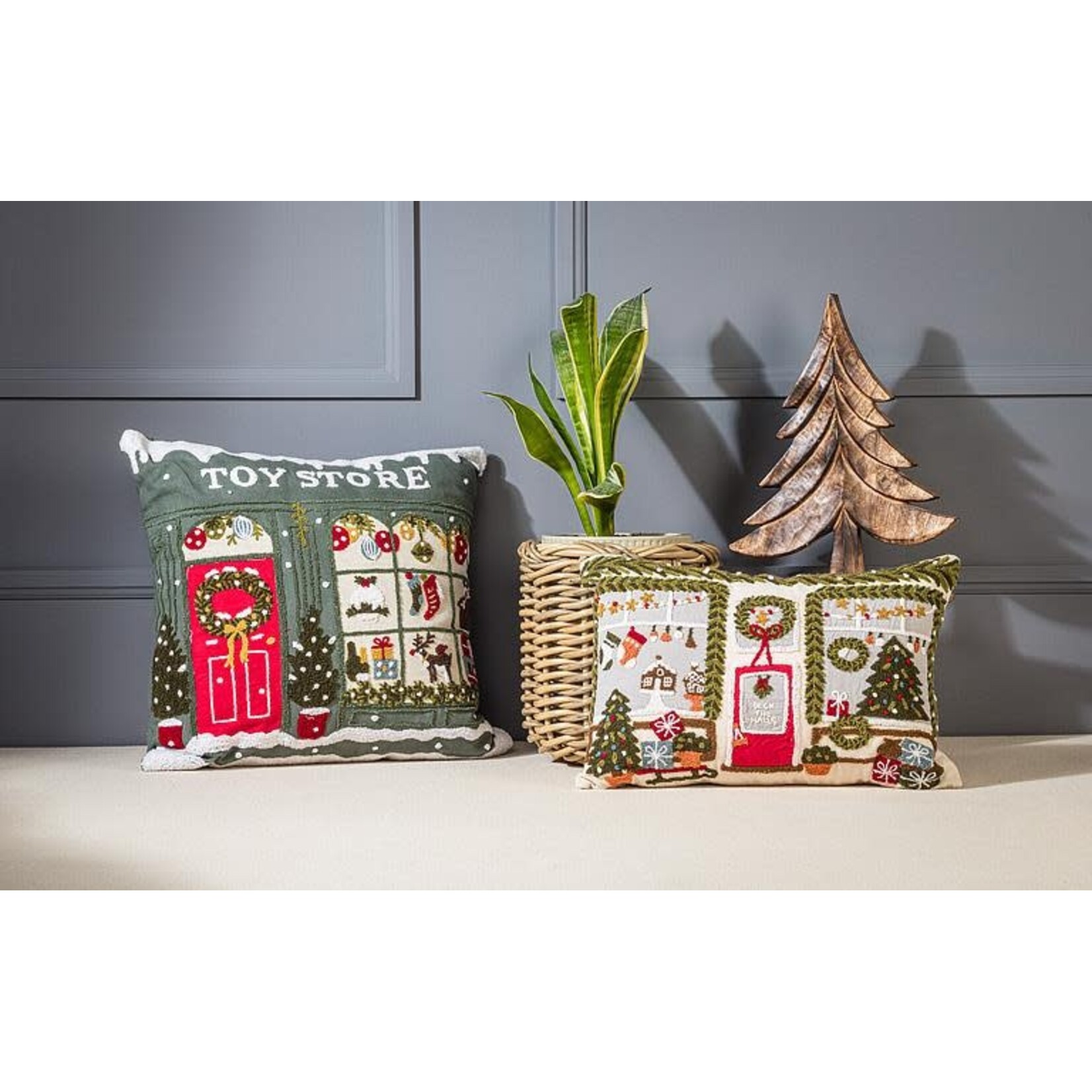 Rectangle Gift Shop Storefront Pillow 12 x 5"