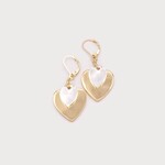 DOUBLE HEART EARRINGS ON HOOKS - gold