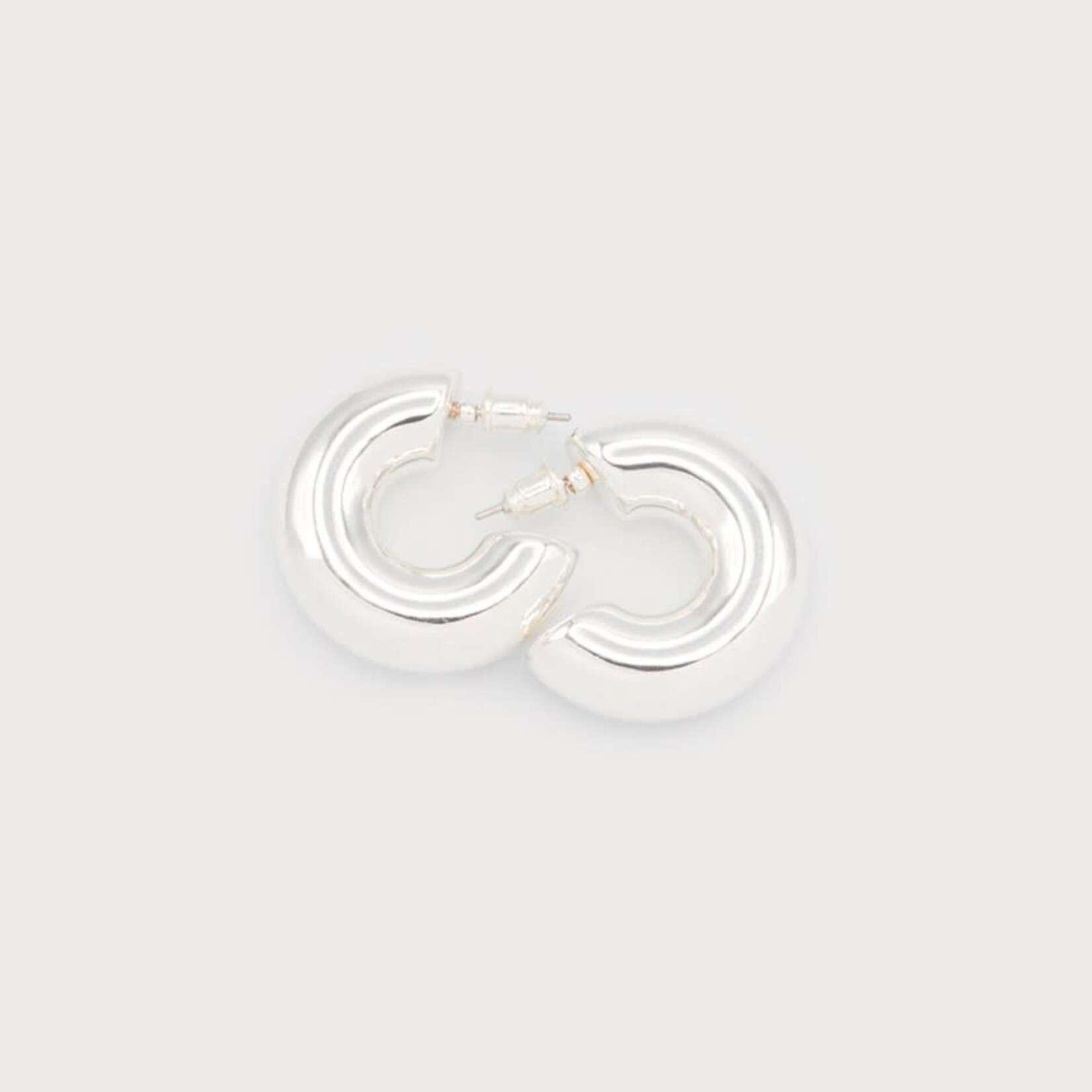 MEDIUM CHUNKY HOOPS - Silver