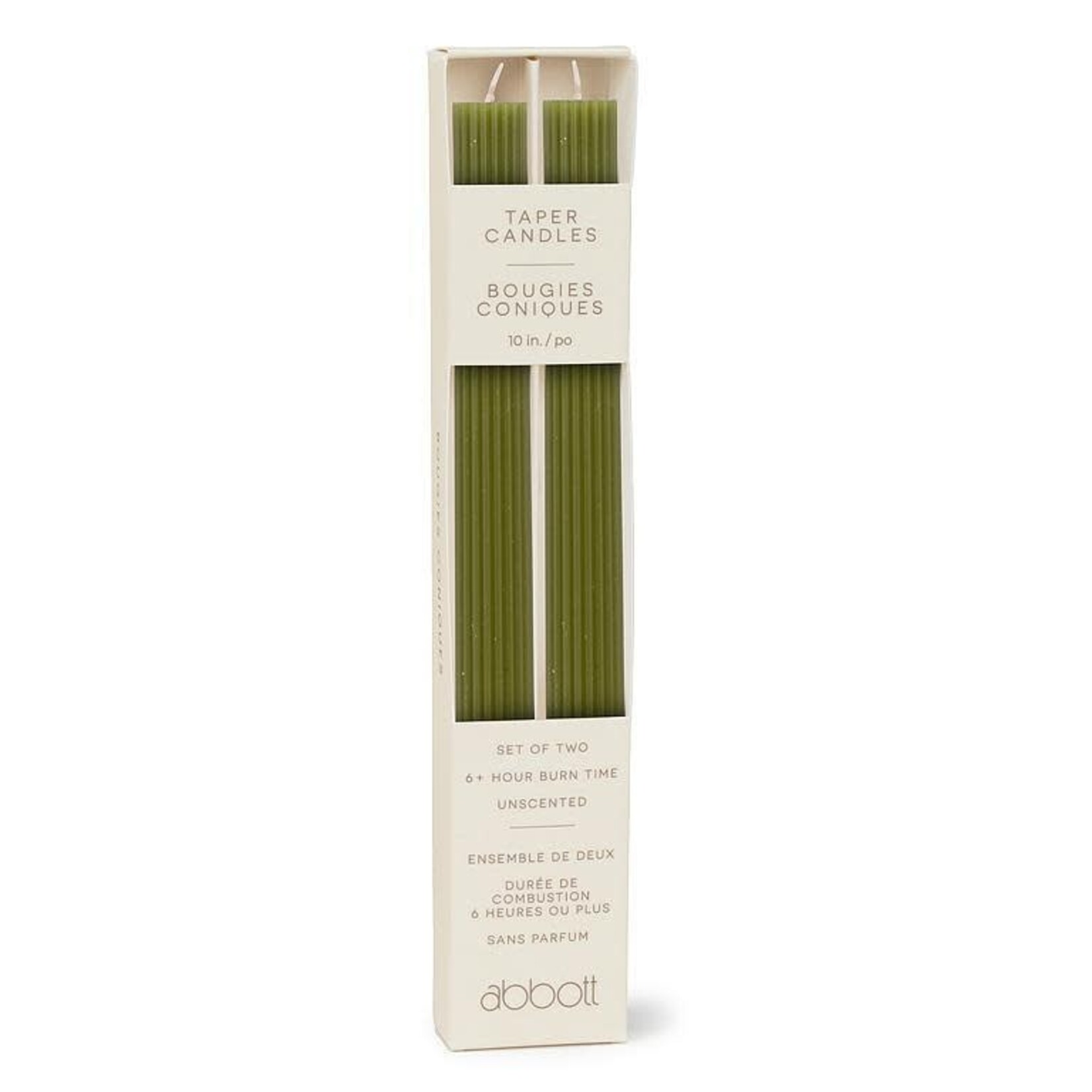 Ridged Taper Green Candle