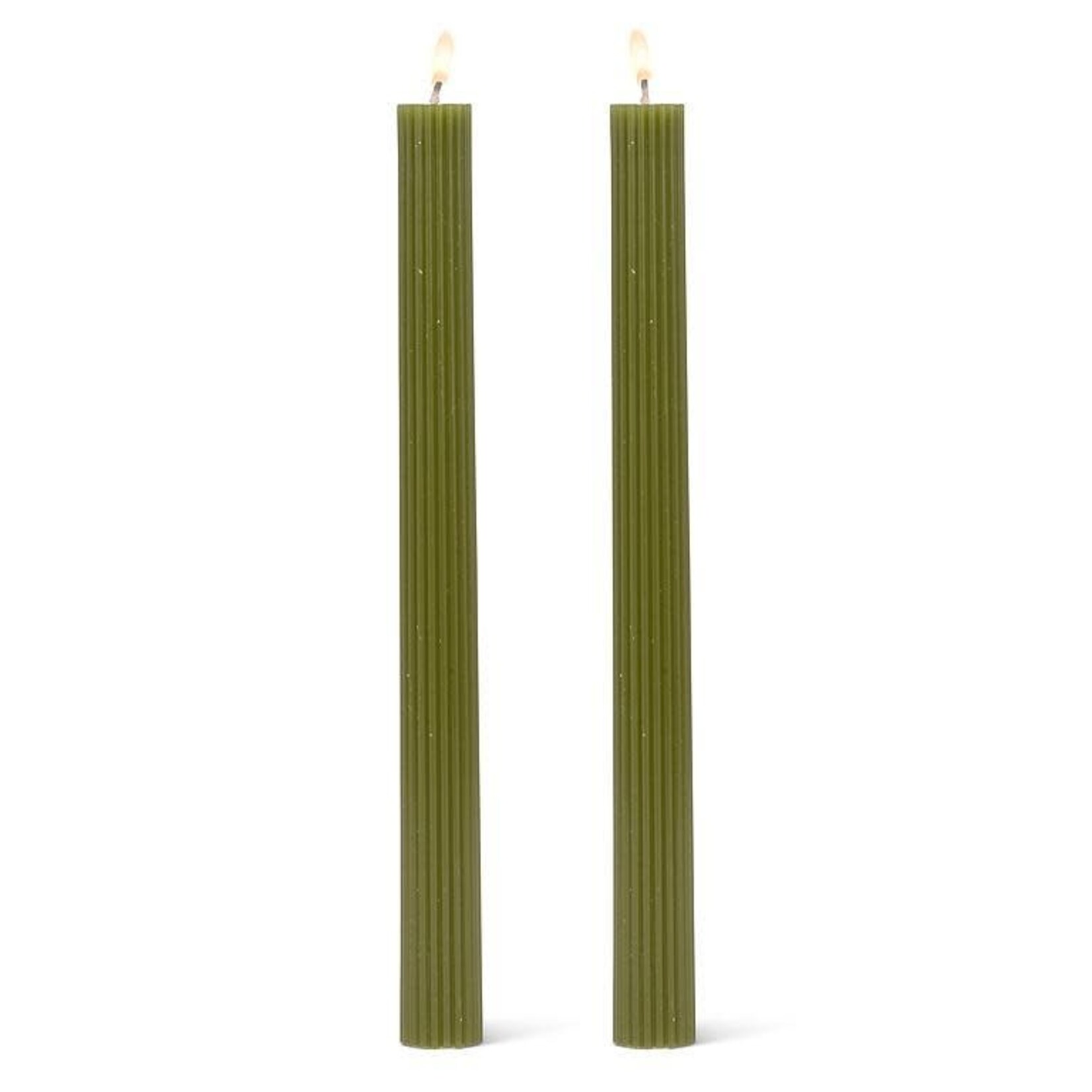 Ridged Taper Green Candle
