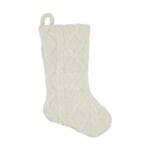 Off White Diamond Pattern Plush Stocking