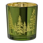 Pine Ridge Green with Gold Mirror 3x3 Hurricane