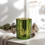 Pine Ridge Green with Gold Mirror Hurricane 4x5