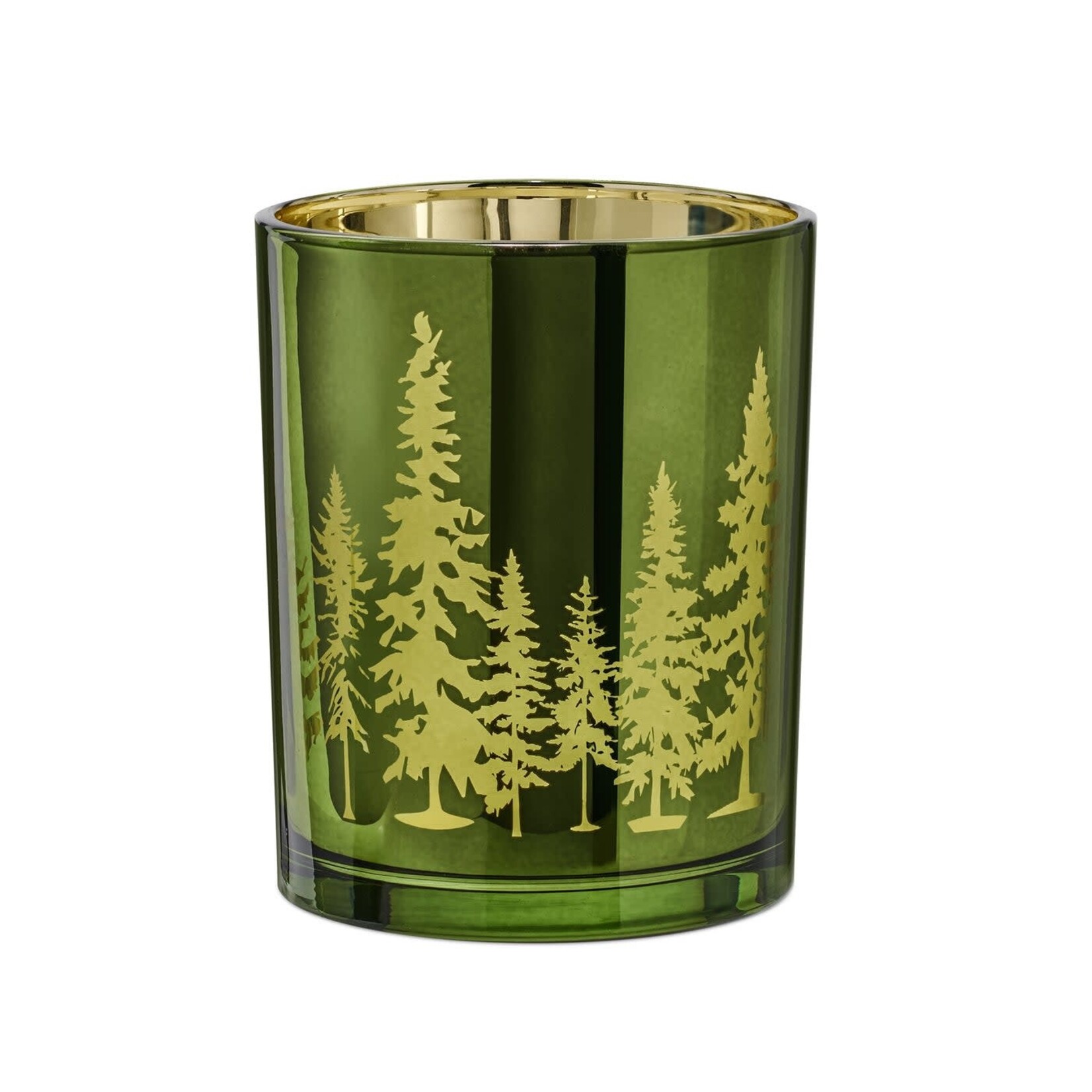 Pine Ridge Green with Gold Mirror Hurricane 4x5