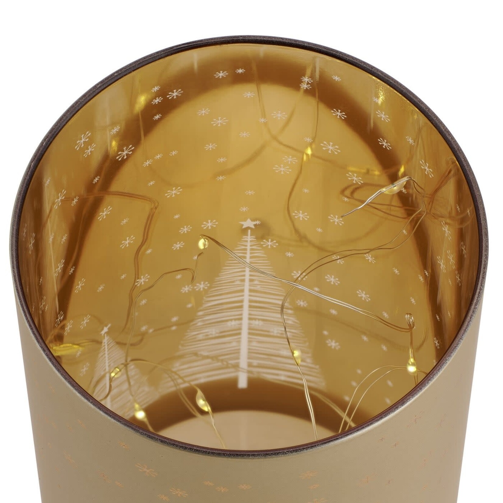 Silhouette Tree Gold LED Hurricane Lamp 4.5 x 7