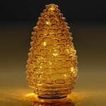 Amber Glass Pinecone LED Light  5x9"