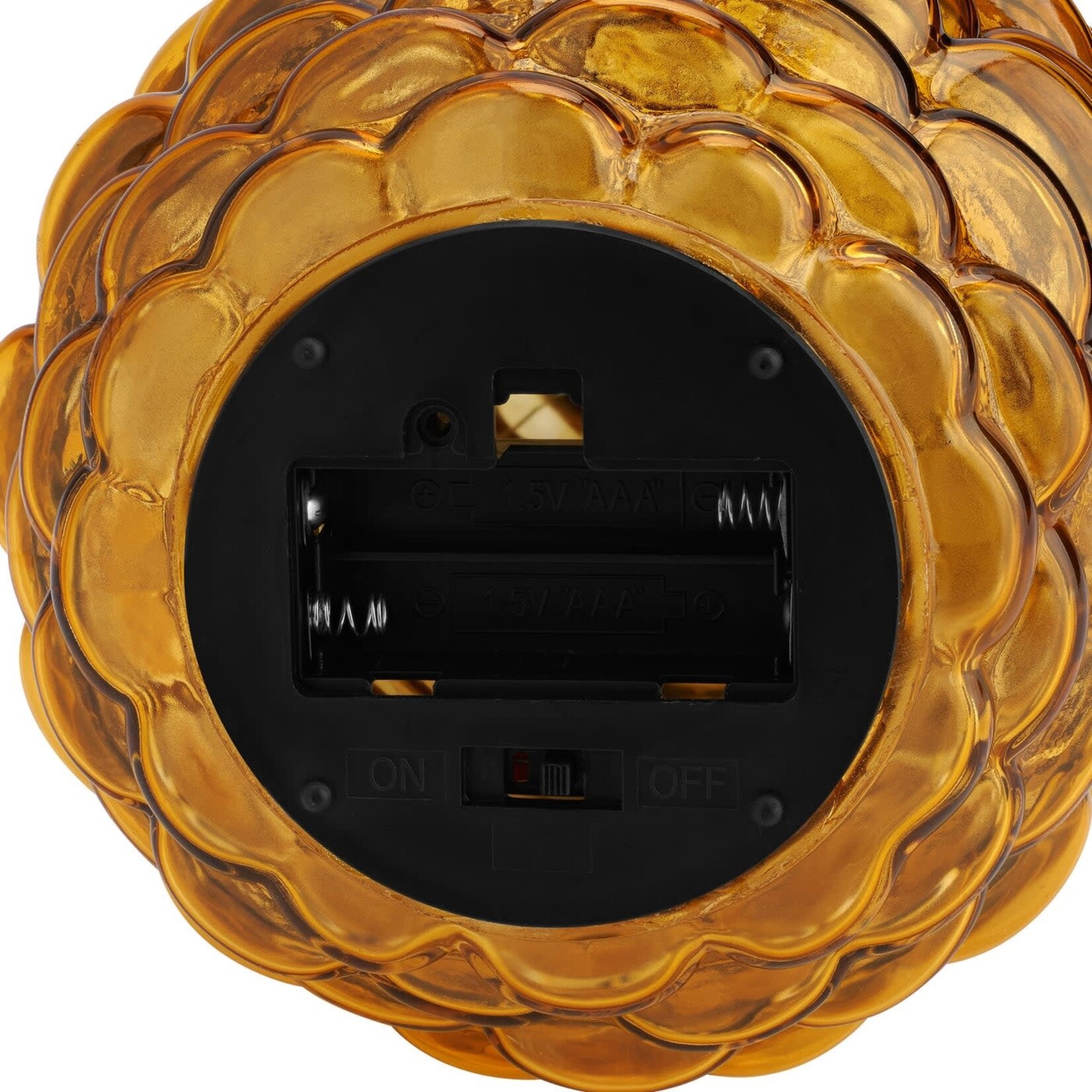 Amber Glass Pinecone LED Light  5x9"