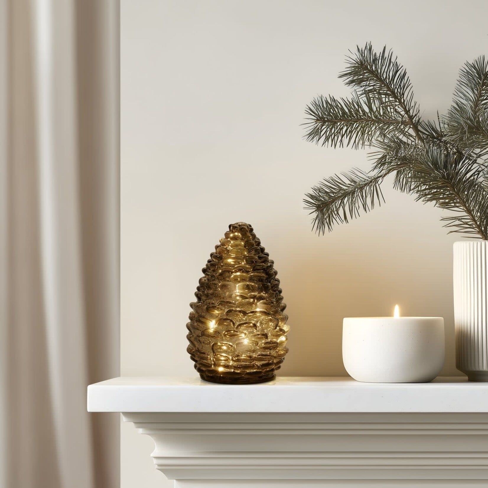 Smoke Glass Pinecone LED Light 4x6