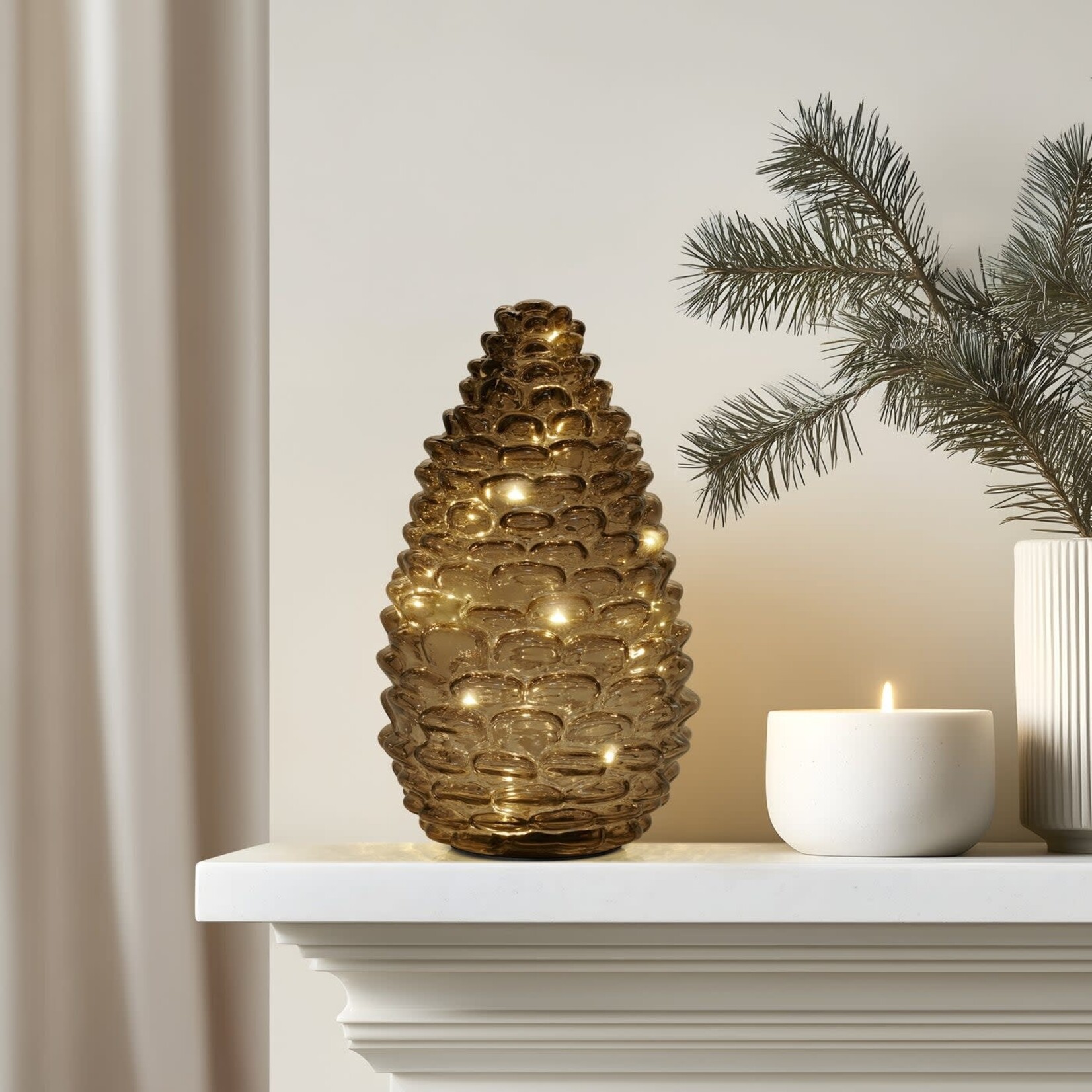 Smoke Glass Pinecone LED Light 5x9