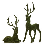 Green Flocked Deer - Standing