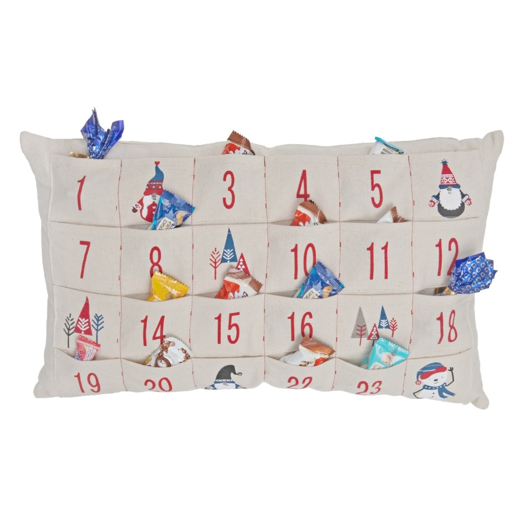 LH CASA DECOR Advent Calendar Cushion with 24 Pockets