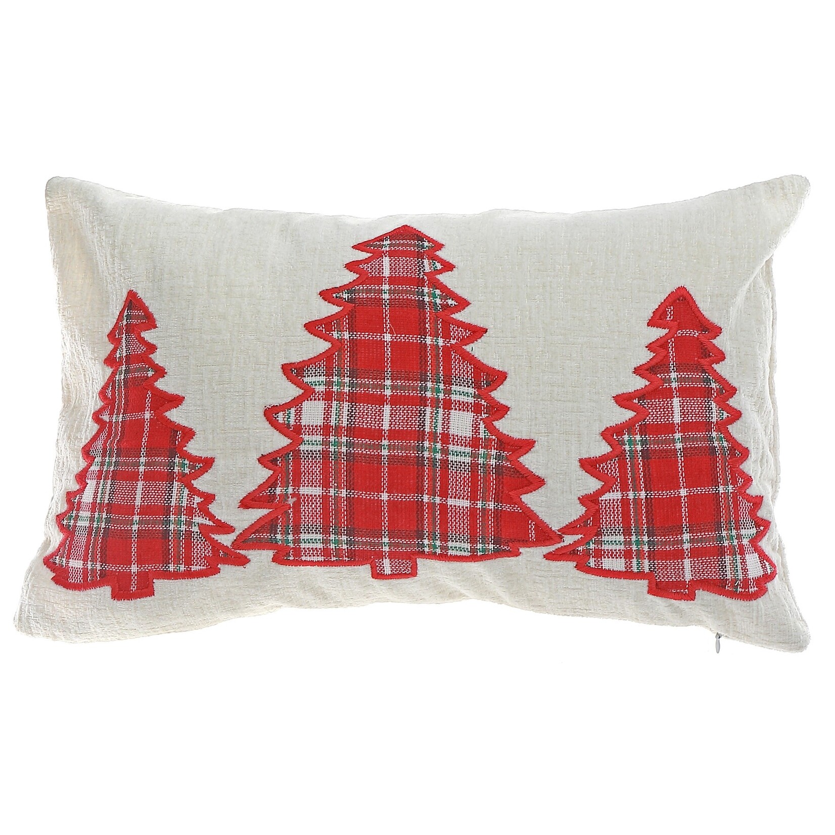 LH CASA DECOR Embroidered Cushion (Plaid Tree)