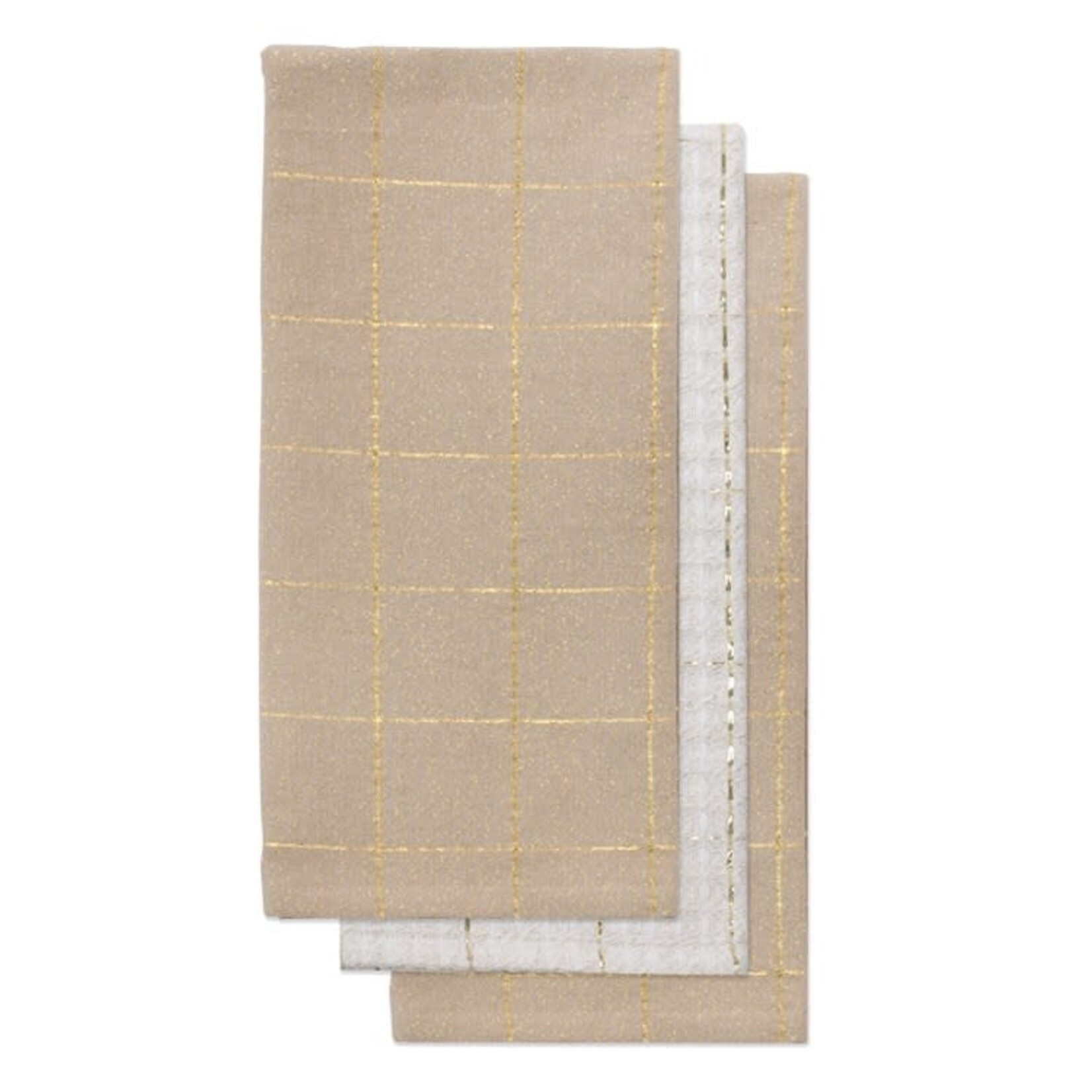 Gold Soft Check Kitchen Towel- Set of 3