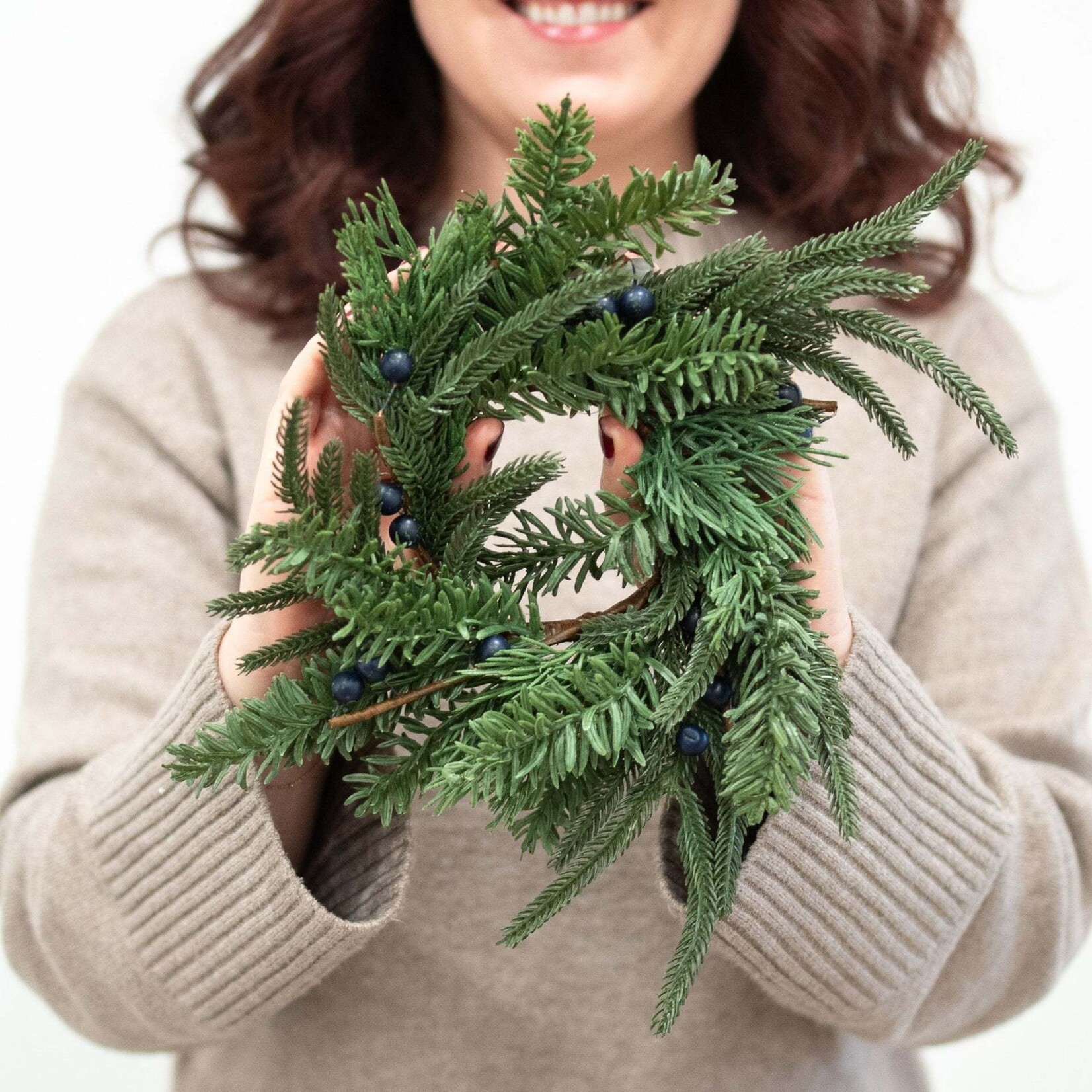 Blueberry Evergreen Wreath 10"