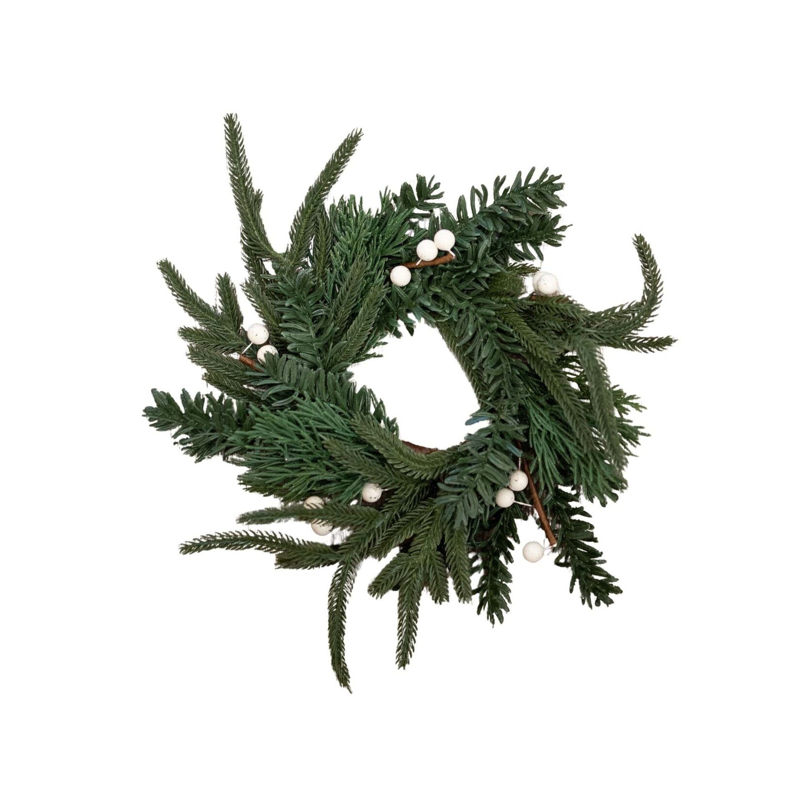 White Berry Evergreen Wreath 10"