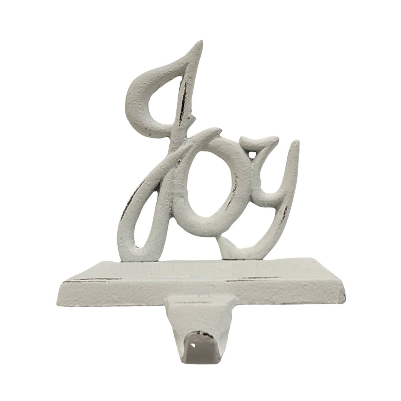 JOY  White Cast Iron Stocking Holder