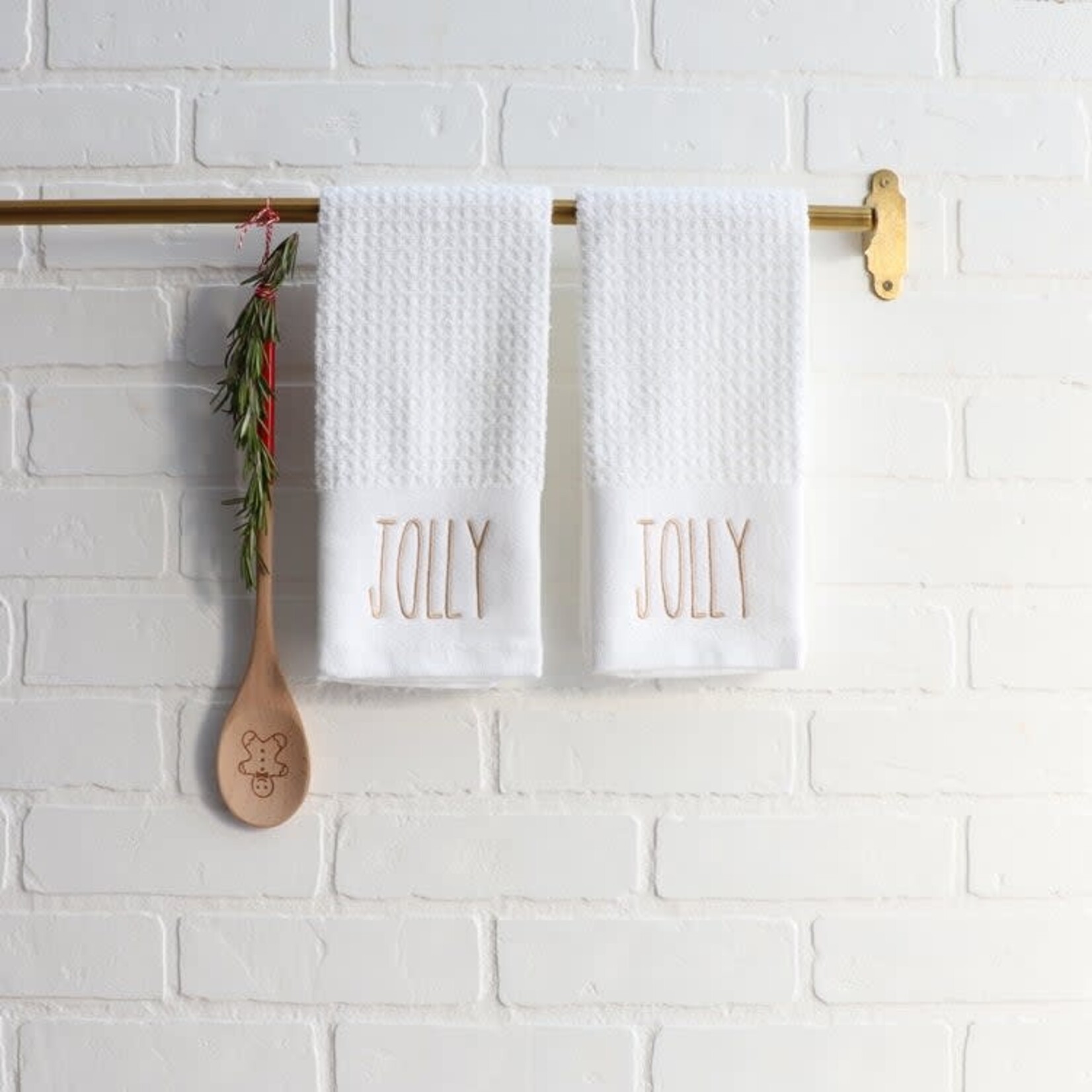 White Jolly Slim Terry Towel - Set of 2