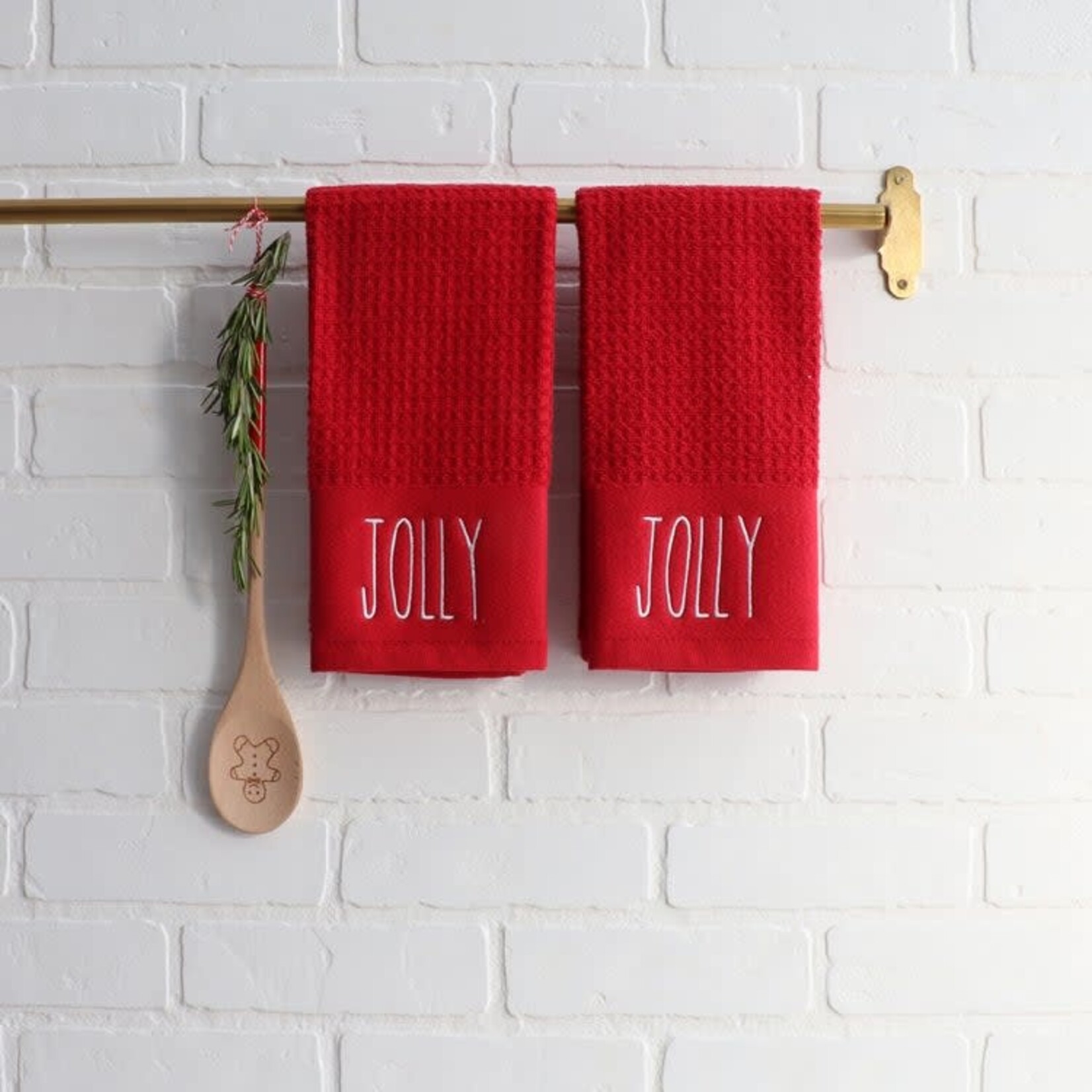Red Jolly Slim Terry Towel - Set of 2
