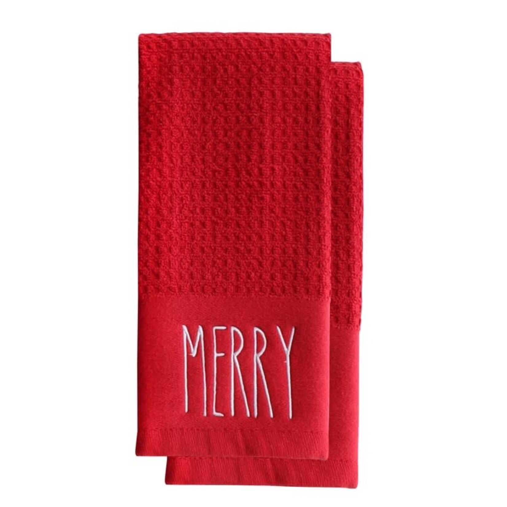 Red Merry Slim Terry Towel - Set of 2