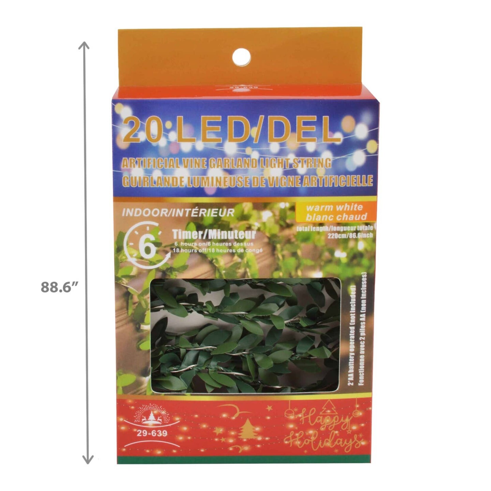 LH CASA DECOR 20 LED Indoor Vine Garland Light String 6 HR Timer