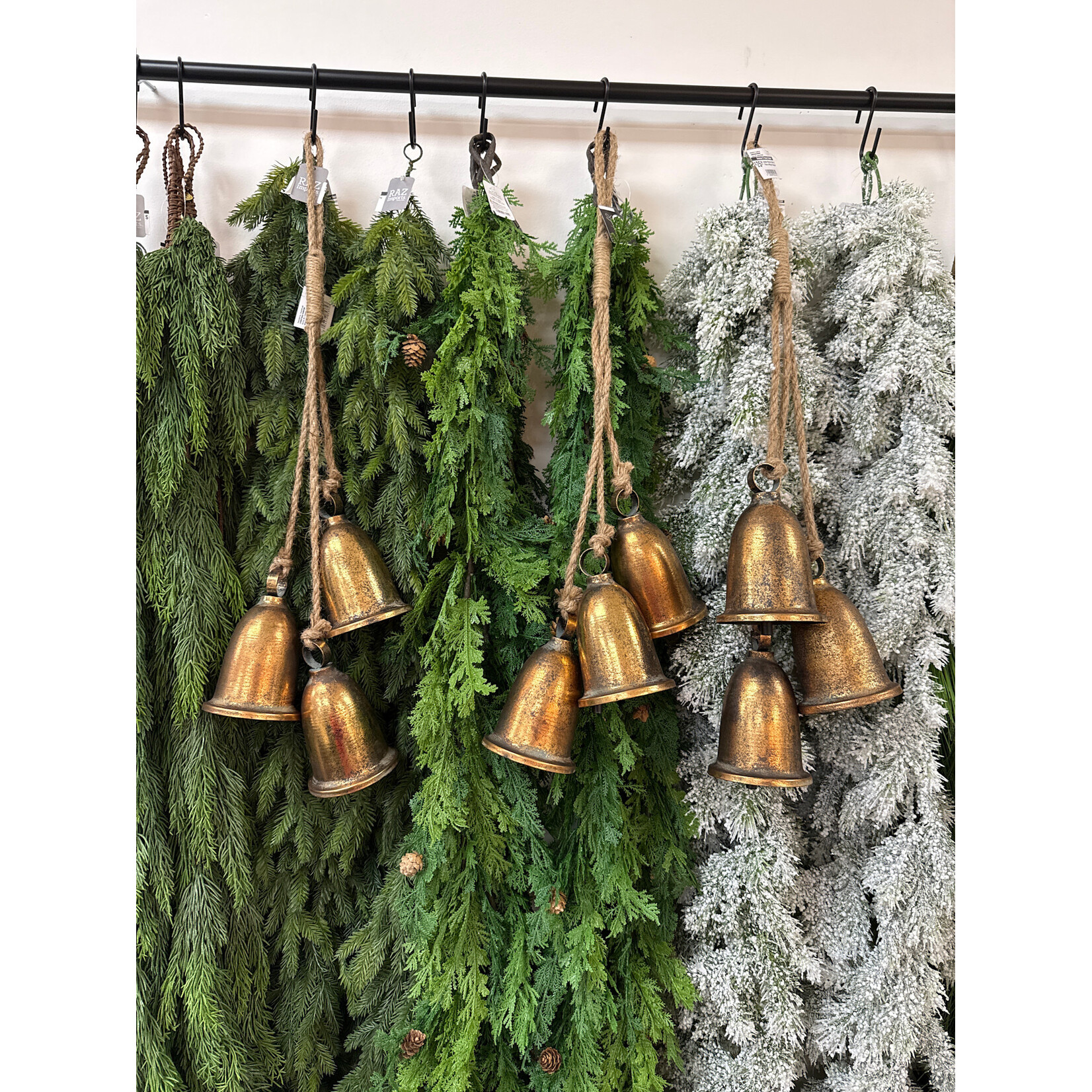 Golden Bronze Bells 3 Piece w/Rope Hanger