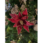 Burgundy Poinsettia with clip
