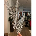 Spray Fern Leaves x 3 Silver Glitter