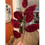 Spray Magnolia Leaf Velvet Burgundy