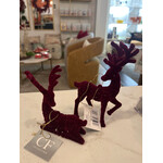 Reindeer Burgundy Tree Ornament