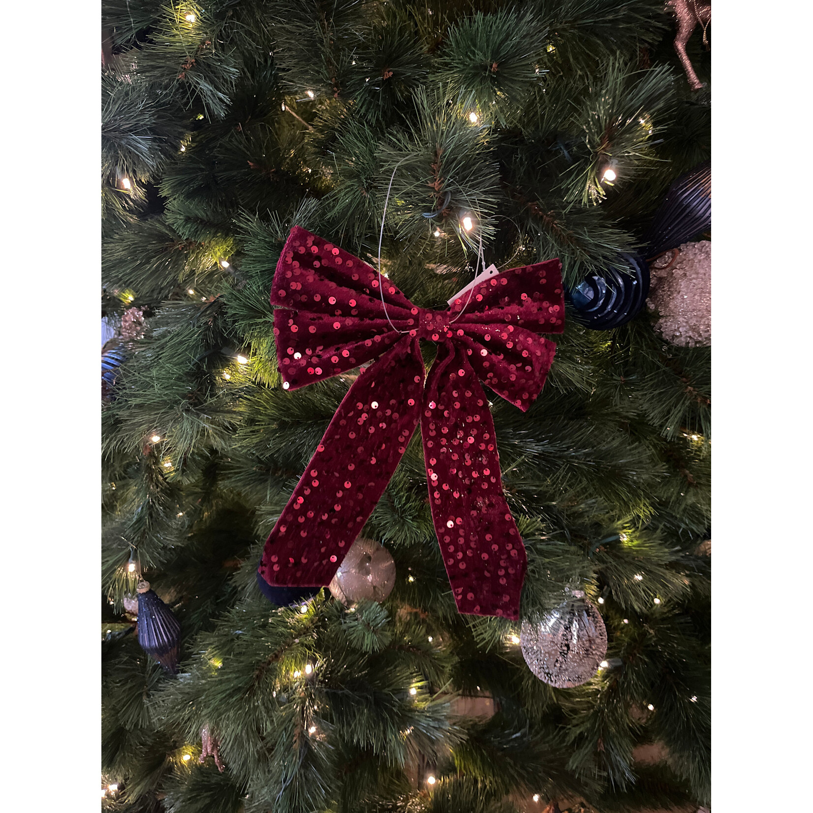 Bow Velvet Burgundy - 11" Sequins