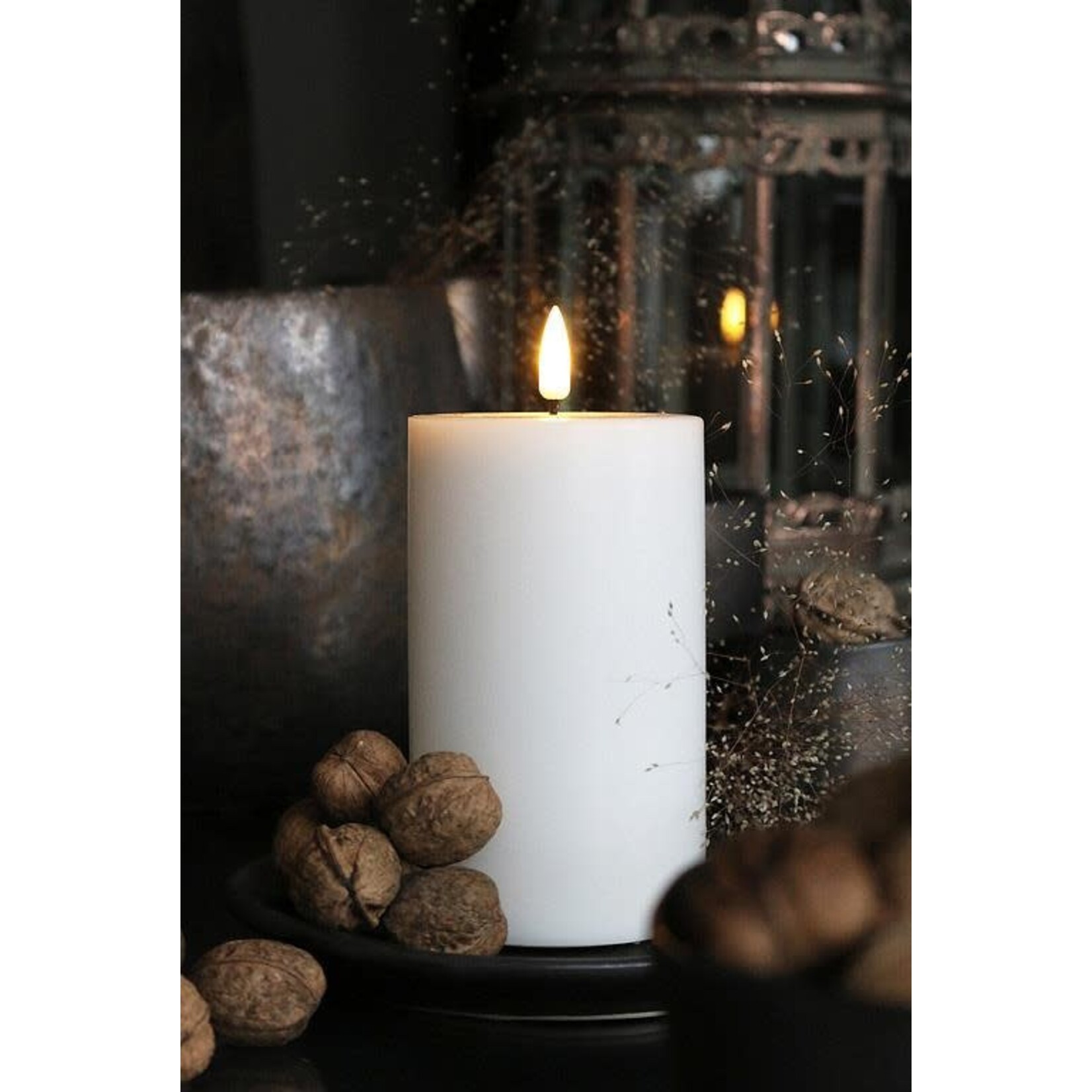 White LED Pillar Candle 4x8"