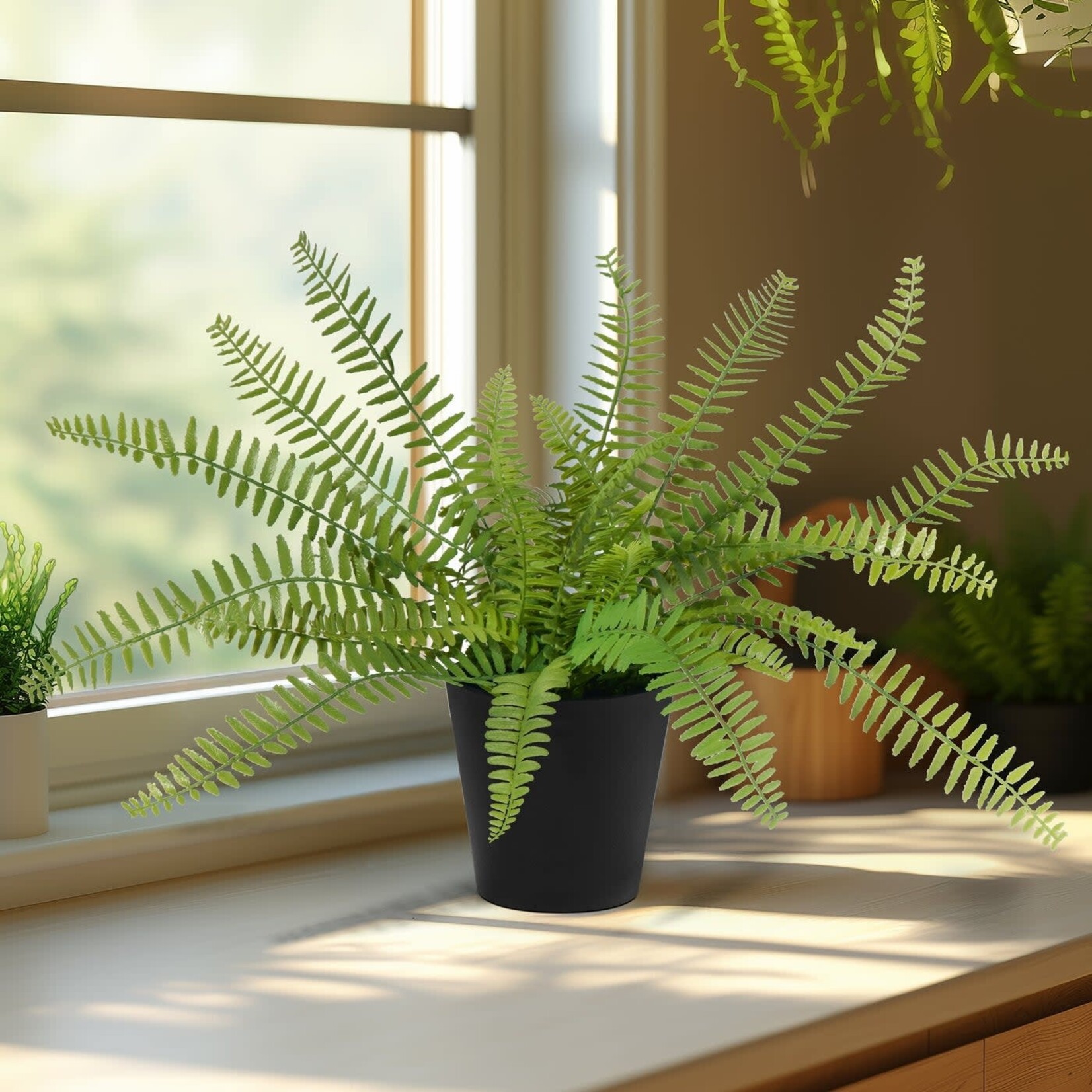 Sword Fern Faux Potted Plant