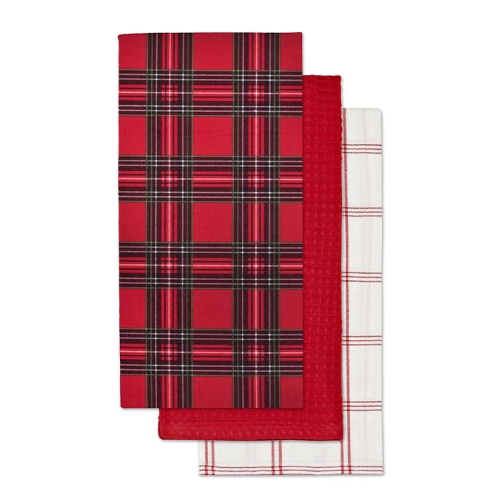 Holiday Plaid Tea Towel - Set of 3
