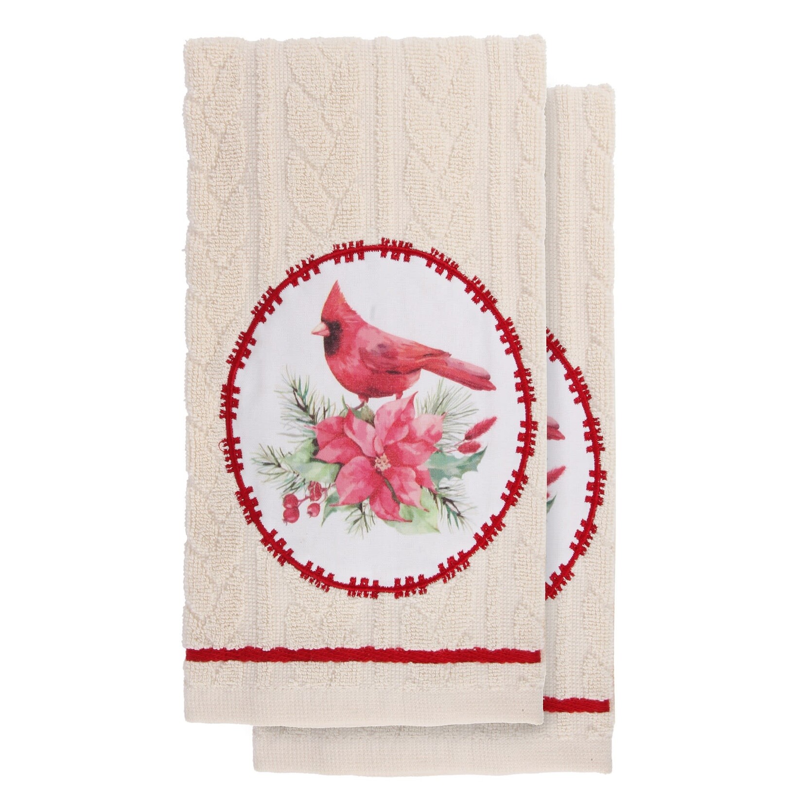 Cardinal Applique Terry Towel - Set of 2