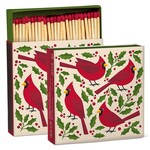 Cardinals & Holly Square Matches. 100 Sticks