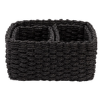 Black Woven Storage Box - Set of 3
