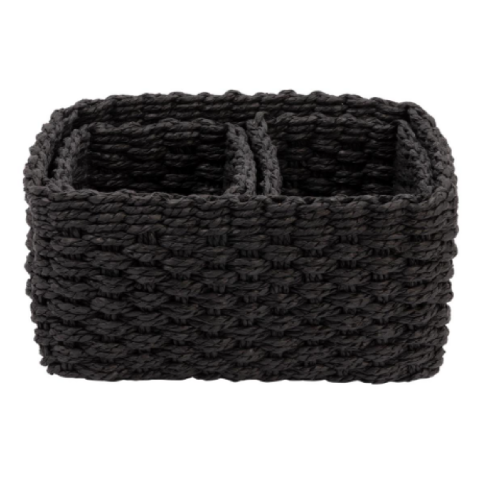 Black Woven Storage Box - Set of 3